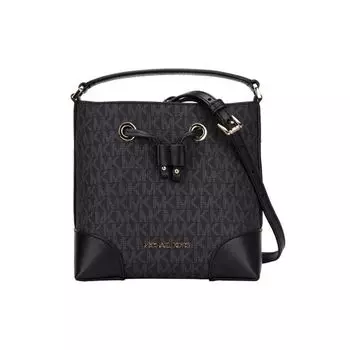 MICHAEL KORS Сумка-ведро Mercer Canvas из полиуретана, сумка через плечо, маленькая, женская, черного цвета