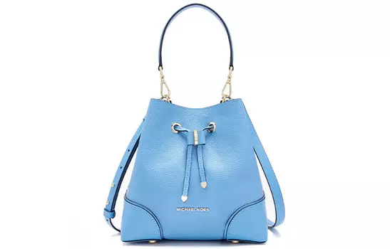 MICHAEL KORS Сумка-ведро Mercer Gallery из коровьей кожи, сумка-ведро, через плечо, небольшого размера, женская, небесно-голубого цвета