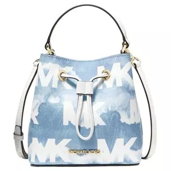 MICHAEL KORS Сумка-ведро Suri Canvas, сумка через плечо, сумка-трубы, женская, небесно-голубая