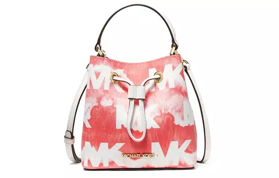 MICHAEL KORS Сумка-ведро Suri Canvas, сумка-мессенджер, сумка через плечо, маленькая женская, арбузно-красная