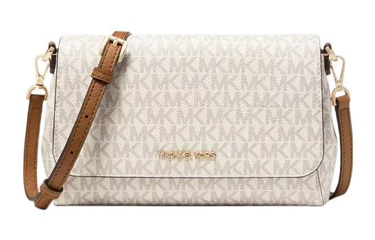 MICHAEL KORS Сумки через плечо среднего размера с кожаной отделкой, белые женские