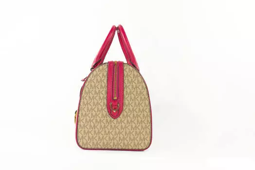 Michael Kors Travel Medium Карминно-розовая фирменная спортивная сумка через плечо из ПВХ Женская сумочка, мультиколор