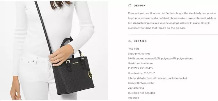 Michael Kors XS Carry All Jet Set Travel женская сумка-тоут