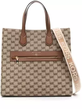 Michael Kors жаккардовая сумка-тоут с монограммой, нейтральный цвет