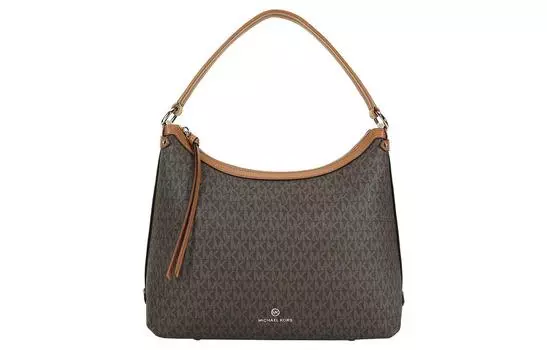 MICHAEL KORS Женская холщовая сумка на одно плечо, коричневая/желтая