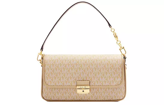 MICHAEL KORS Женская кожаная сумка через плечо Bradshaw Trumpets, цвет Camel