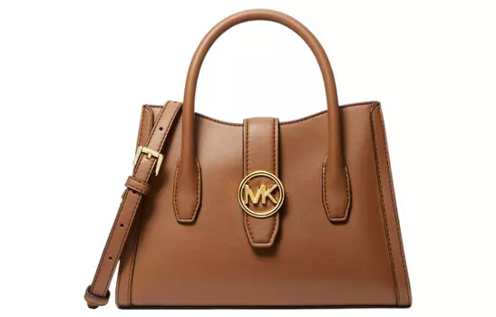 MICHAEL KORS Женская кожаная сумка-мессенджер Trumpets через плечо, коричневого цвета