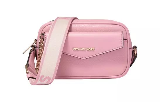 MICHAEL KORS Женская сумка через плечо из коровьей кожи, розовая, Trumpets