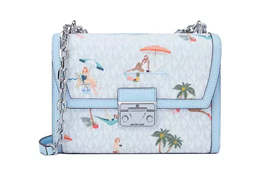 Michael Kors Женская Сумка Через Плечо Jet Set Michael Kors, White/light blue