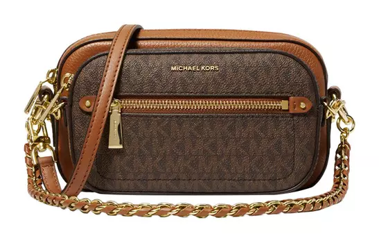 MICHAEL KORS Женская сумка Jet Set Canvas с кожаной сумкой, через плечо, коричневого цвета