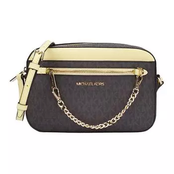 MICHAEL KORS Женская сумка Jet Set из ПВХ с кожей, цвет «желтый желудь», многоцветный, коричневый