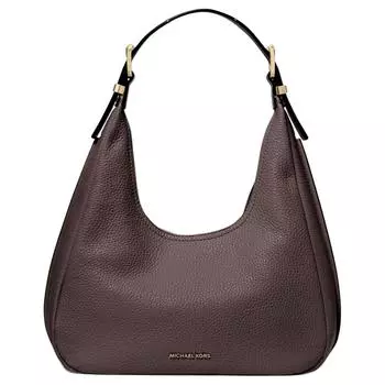 MICHAEL KORS Женская сумка-труба из коровьей кожи на одно плечо, шоколадного цвета