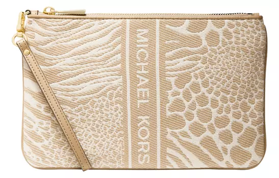MICHAEL KORS Женский клатч-туба Jet Set Charm Fabric, светло-бежевый/экрю