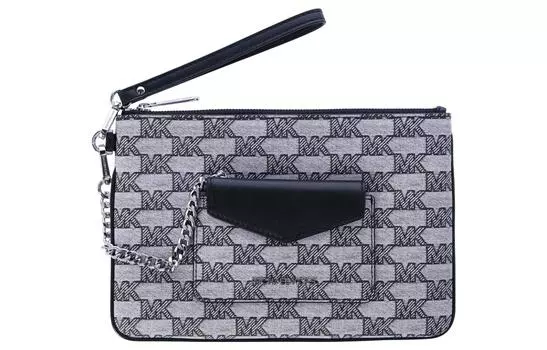 MICHAEL KORS Женский клатч-туба Jet Set Item из холщовой ткани с покрытием, черный цвет