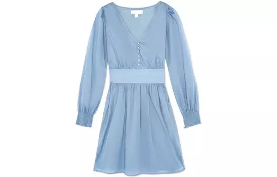 Michael Kors Женское платье с длинными рукавами Michael Kors, цвет Blue