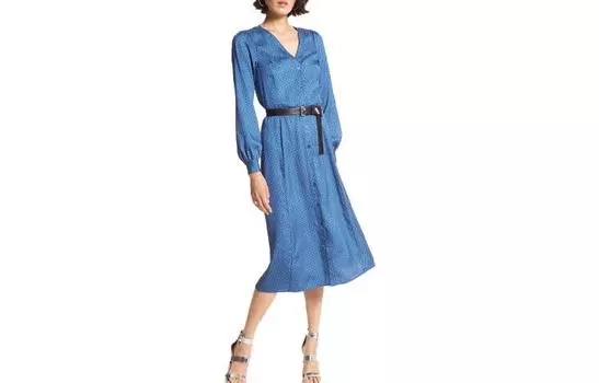 Michael Kors Женское платье с длинными рукавами Michael Kors, цвет Blue