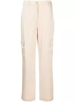 Michael Michael Kors атласные брюки прямого кроя, нейтральный цвет