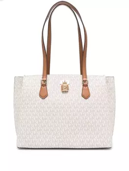 Michael Michael Kors большая сумка-тоут с монограммой, нейтральный цвет