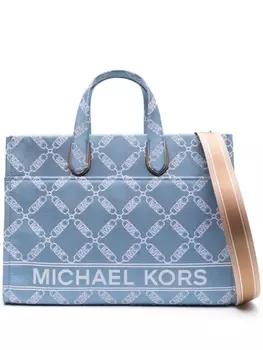 Michael Michael Kors джинсовая сумка-тоут с монограммой, синий