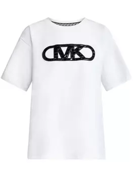 Michael Michael Kors футболка Empire с тиснением под кожу крокодила, белый