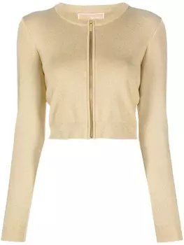 Michael Michael Kors кардиган в рубчик с эффектом металлик, золотой