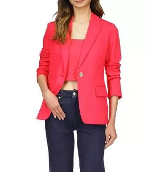 MICHAEL Michael Kors Координационный блейзер с длинными рукавами и карманами на пуговицах и лацканами с длинными рукавами и понте, розовый