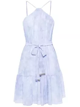 Michael Michael Kors креповое платье мини с принтом тай-дай, синий