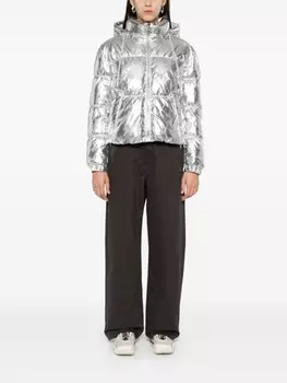 Michael Michael Kors пуховик с эффектом металлик, серебряный
