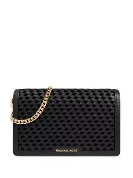 Michael Michael Kors средняя сумка через плечо Jet Set из плетеной кожи, черный