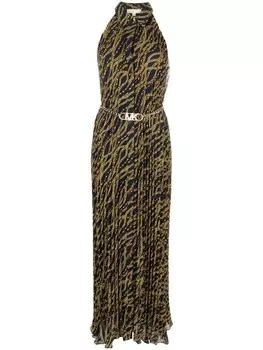 Michael Michael Kors Status-print belted dress, синий