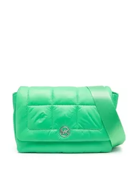 Michael Michael Kors стеганая сумка через плечо с логотипом, зеленый
