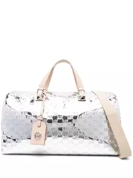 Michael Michael Kors сумка Grayson с вышитым логотипом, серебристый