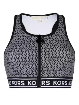 Michael Michael Kors топ бикини с монограммой, черный