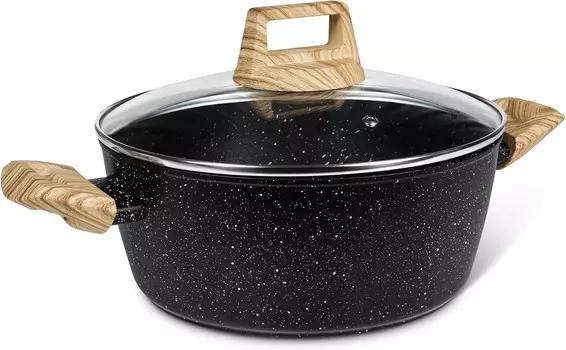 MICHELANGELO Кастрюля для бульона на 6 литров с крышкой, Black