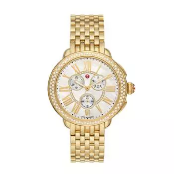 MICHELE Женский хронограф Serein, часы из нержавеющей стали с покрытием из 18-каратного золота, золотой