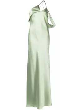 Michelle Mason платье на одно плечо, зеленый