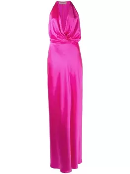 Michelle Mason платье с вырезом халтер и драпировкой, розовый