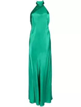 Michelle Mason платье с вырезом халтер и открытой спиной, зеленый