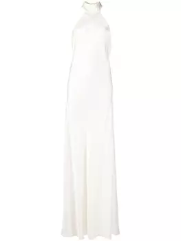 Michelle Mason платье с вырезом халтер и открытой спиной, белый
