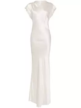 Michelle Mason шелковое платье без рукавов, белый