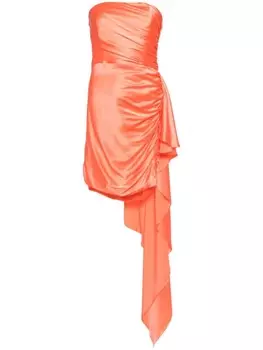 Michelle Mason шелковое платье мини без бретелей, оранжевый