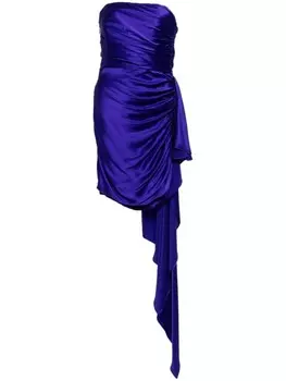 Michelle Mason шелковое платье мини без бретелей, фиолетовый