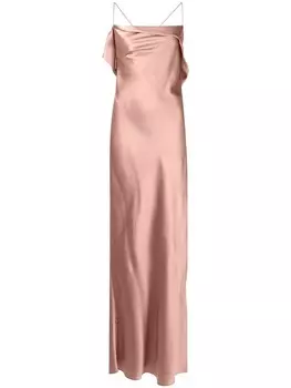 Michelle Mason шелковое платье с воротником-хомутом, розовый