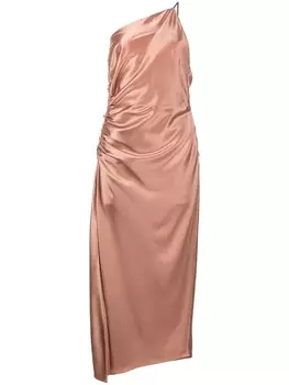 Michelle Mason шелковое платье со сборками, нейтральный цвет