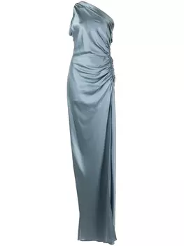 Michelle Mason шелковое платье со сборками, синий