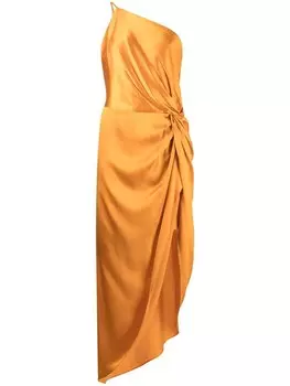Michelle Mason шелковое топ с узлом, оранжевый