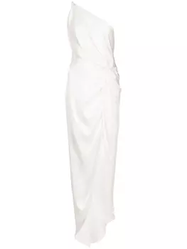 Michelle Mason вечернее платье с драпировкой, белый