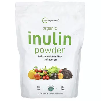 Micro Ingredients, Органический инулин в порошке, без добавок, 998 г (2,2 фунта)