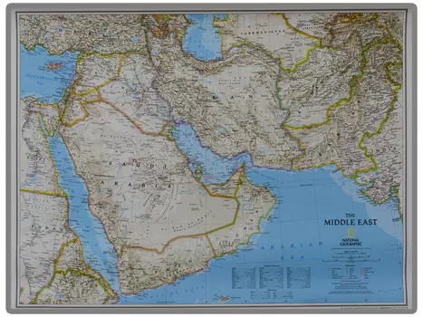 Middle East Classic — настенная карта с булавкой — пинборд, 1:6 083 000, National Geographic