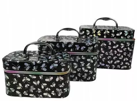Midex, Органайзер для косметичек Butterflies, набор из 3 футляров.